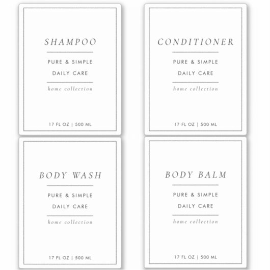 Set von 4 benutzerdefinierten Badezimmermarken Aufkleber (Vorderseite)