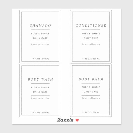 Set von 4 benutzerdefinierten Badezimmermarken Aufkleber (Blatt)