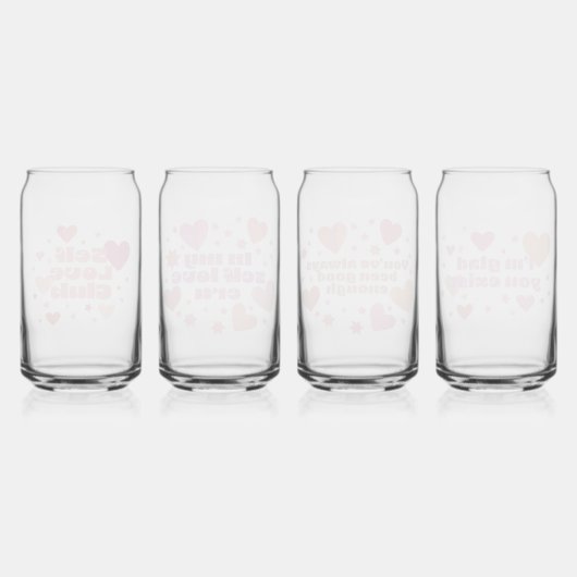 Set von 4 Glasdosen zur Liebe Dosenglas (Hinten)