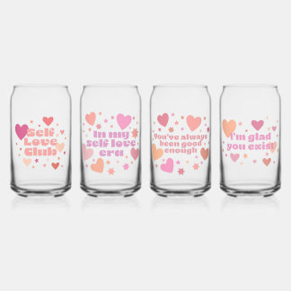 Set von 4 Glasdosen zur Liebe Dosenglas