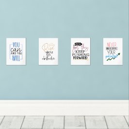 Set von 4 Inspiration-Zitat-Printen - Motivierend