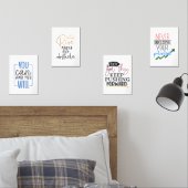 Set von 4 Inspiration-Zitat-Printen - Motivierend (Schlafzimmer)