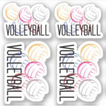 Set von 4 Neon Volleyballs Aufkleber für den benut