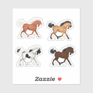 Set von 4 Sorrel, Buckskin, Sinti und Roma & Bay H Aufkleber