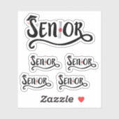 Set von 5 Geschlossen Senior - Class of Custom Cut Aufkleber (Blatt)