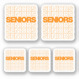 Set von 5 Senioren Senioren Senioren für Orange Se Aufkleber