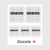 Set von 5 Senioren Senioren Senioren für Schwarze  Aufkleber (Blatt)