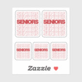Set von 5 Senioren Senioren Senioren Senioren Seni Aufkleber (Blatt)