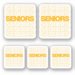 Set von 5 Yellow Seniors Senioren Senioren Custom  Aufkleber