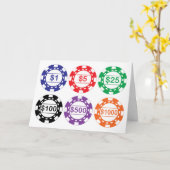 Set von 6 Casino-Chips Karte (Gelbe Blume)