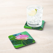 Set von 6 Cork Back Untersetzer Pink Lotus Abstrak (Rechte Seite)
