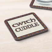 Set von 6 Cork Untersetzer mit walisischem Cwtch u (Linke Seite)
