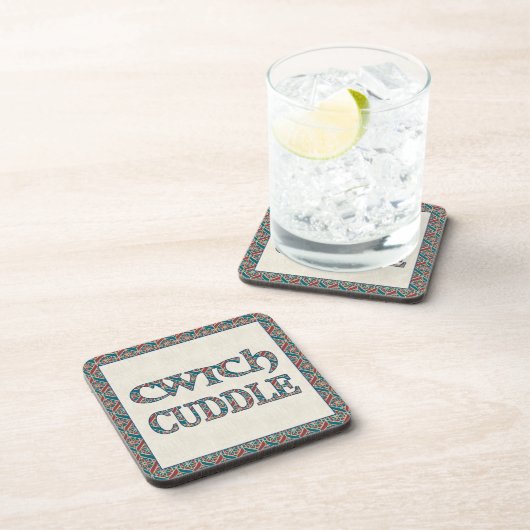 Set von 6 Cork Untersetzer mit walisischem Cwtch u (Rechte Seite)