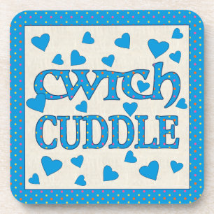 Set von 6 Cork-Untersetzer mit walisischem Cwtch u Getränkeuntersetzer
