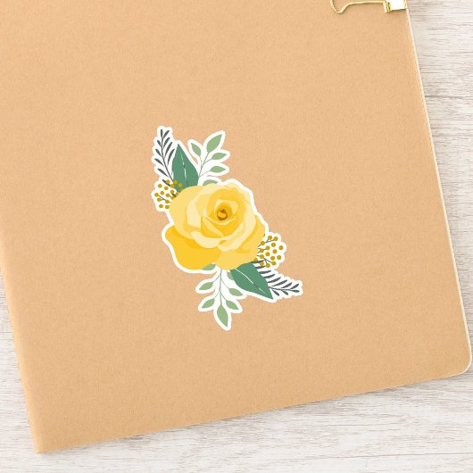 Set von 6 Gelben Rosen von Texas - Single Rose Aufkleber