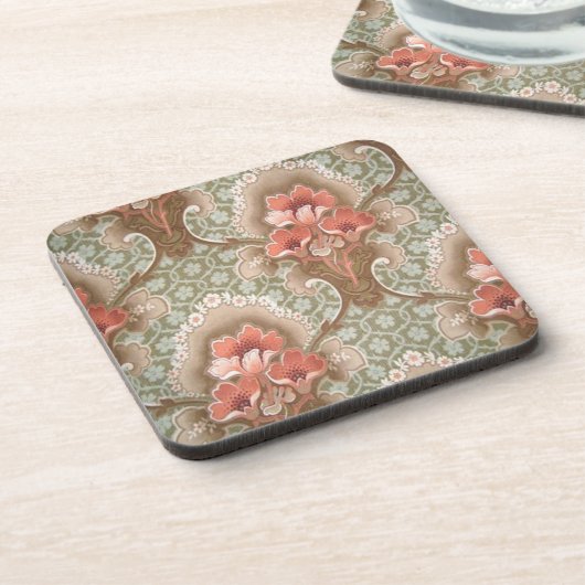 Set von 6 Jugendstil-Untersetzer Getränkeuntersetzer (Linke Seite)