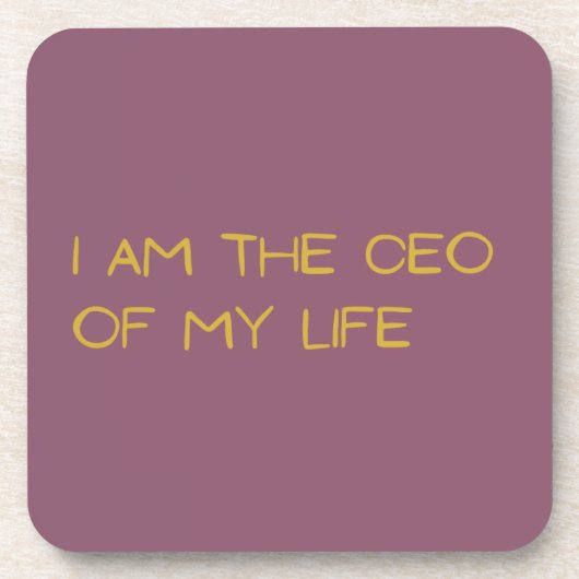 Set von 6 Lila Untersetzer - CEO meines Lebens (Vorderseite)