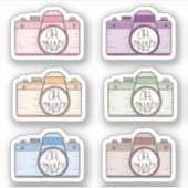 Set von 6 Oh schläfst! Pastel Cameras Stickers Aufkleber (Vorderseite)