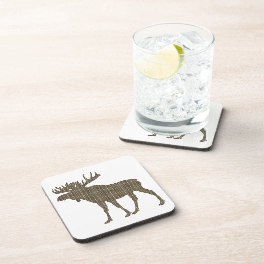 Set von 6 Trinkwasserküsten karierte Elche Untersetzer (Rechte Seite)
