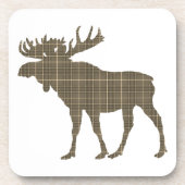 Set von 6 Trinkwasserküsten karierte Elche Untersetzer (Vorderseite)