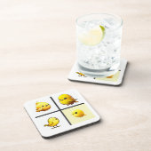 Set von 6 Untersetzer mit niedlicher gelber Vogelk (Rechte Seite)