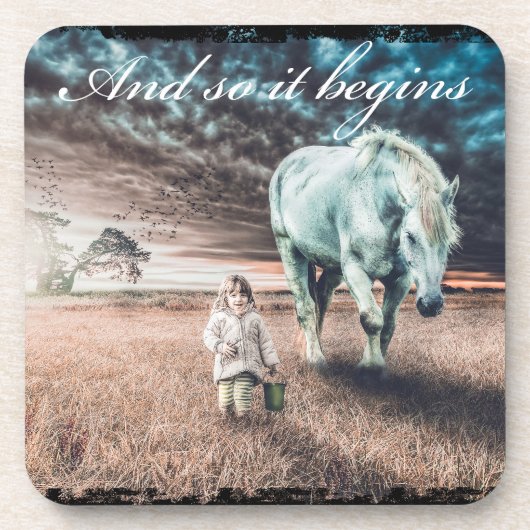 Set von 6 Untersetzer mit Pferd (Vorderseite)