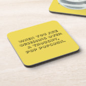 Set von 6 Untersetzer mit Zitat über Popcorn! (Linke Seite)