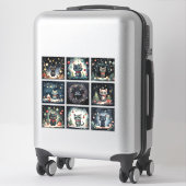 Set von 8 Katzen Weihnachten Aufkleber (Koffer)