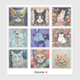 Set von 9 Aufklebern Aufkleber