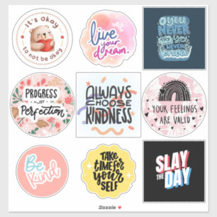 Set von 9 Vinyl zur Selbstversorgung der Liebe Aufkleber