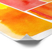 Set von abstrakter Wasserfarbe, handbemalt Poster (Ecke)