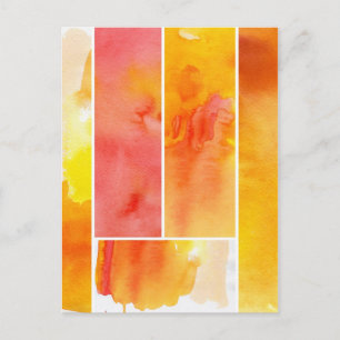 Set von abstrakter Wasserfarbe, handbemalt Postkarte