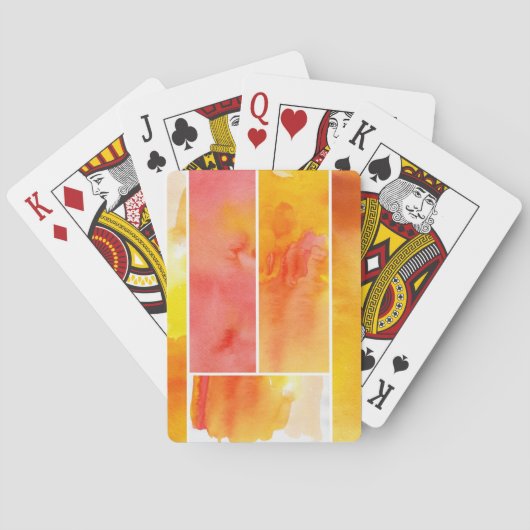 Set von abstrakter Wasserfarbe, handbemalt Spielkarten (Rückseite)