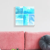 Set von Aquarell abstrakt bemalt 3 Leinwanddruck (Insitu (Wohnzimmer))