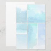 Set von Aquarell abstrakt gestrichen 2 Briefpapier (Vorne/Hinten)