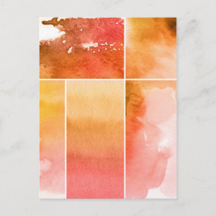 Set von Aquarell abstrakt handbemalt 4 Postkarte
