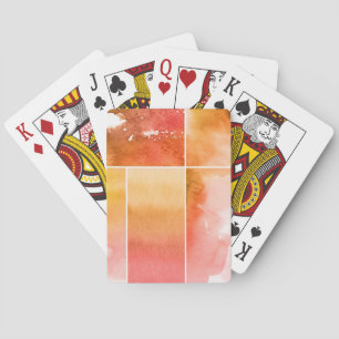 Set von Aquarell abstrakt handbemalt 4 Spielkarten