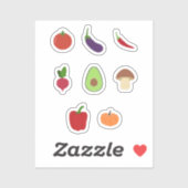 Set von Aufklebern für Gemüse Aufkleber (Blatt)