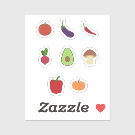 Set von Aufklebern für Gemüse Aufkleber (Blatt)