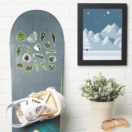 Set von Aufklebern und Ikonen von tropischen Palme Aufkleber (Snowboard)