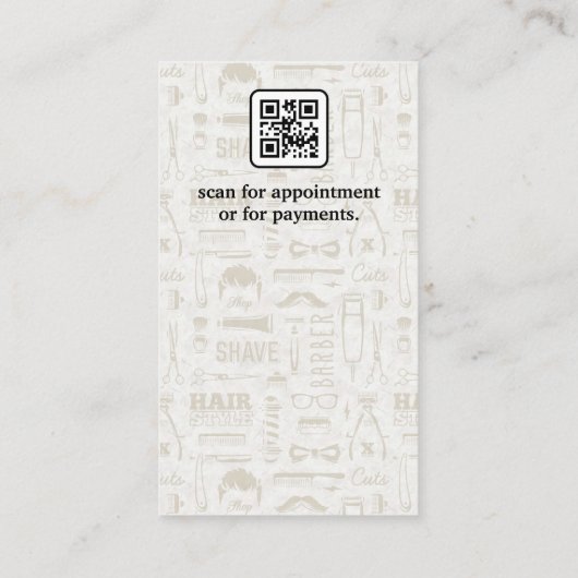 Set von Barbertools | Qr Code Visitenkarte (Rückseite)