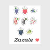 Set von Berry Fruits Stickers Aufkleber (Blatt)