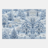 Set von Blue & White Snowy Festliche Weihnachten Geschenkpapier Set (Vorderseite 3)