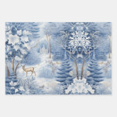 Set von Blue & White Snowy Weihnachten Geschenkpapier Set (Vorderseite 3)
