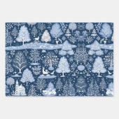 Set von Blue & White Snowy Weihnachten Geschenkpapier Set (Vorderseite)