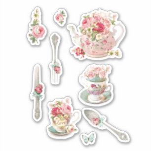 Set von Blume Vintages Scrapbook Aufkleber