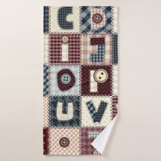 Set von Buchstaben im Patchwork-Stil. Mai b Badehandtuch (Badehandtuch)