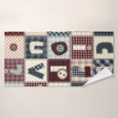 Set von Buchstaben im Patchwork-Stil. Mai b Badehandtuch (Badehandtuch)