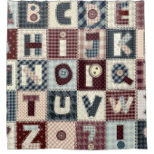 Set von Buchstaben im Patchwork-Stil. Mai b Duschvorhang (Vorderseite)
