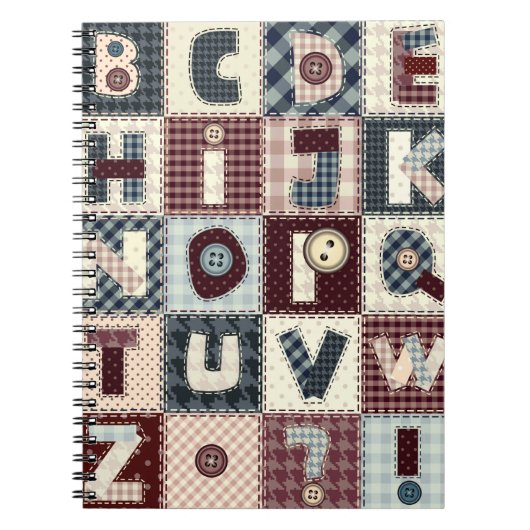 Set von Buchstaben im Patchwork-Stil. Mai b Notizblock (Vorderseite)